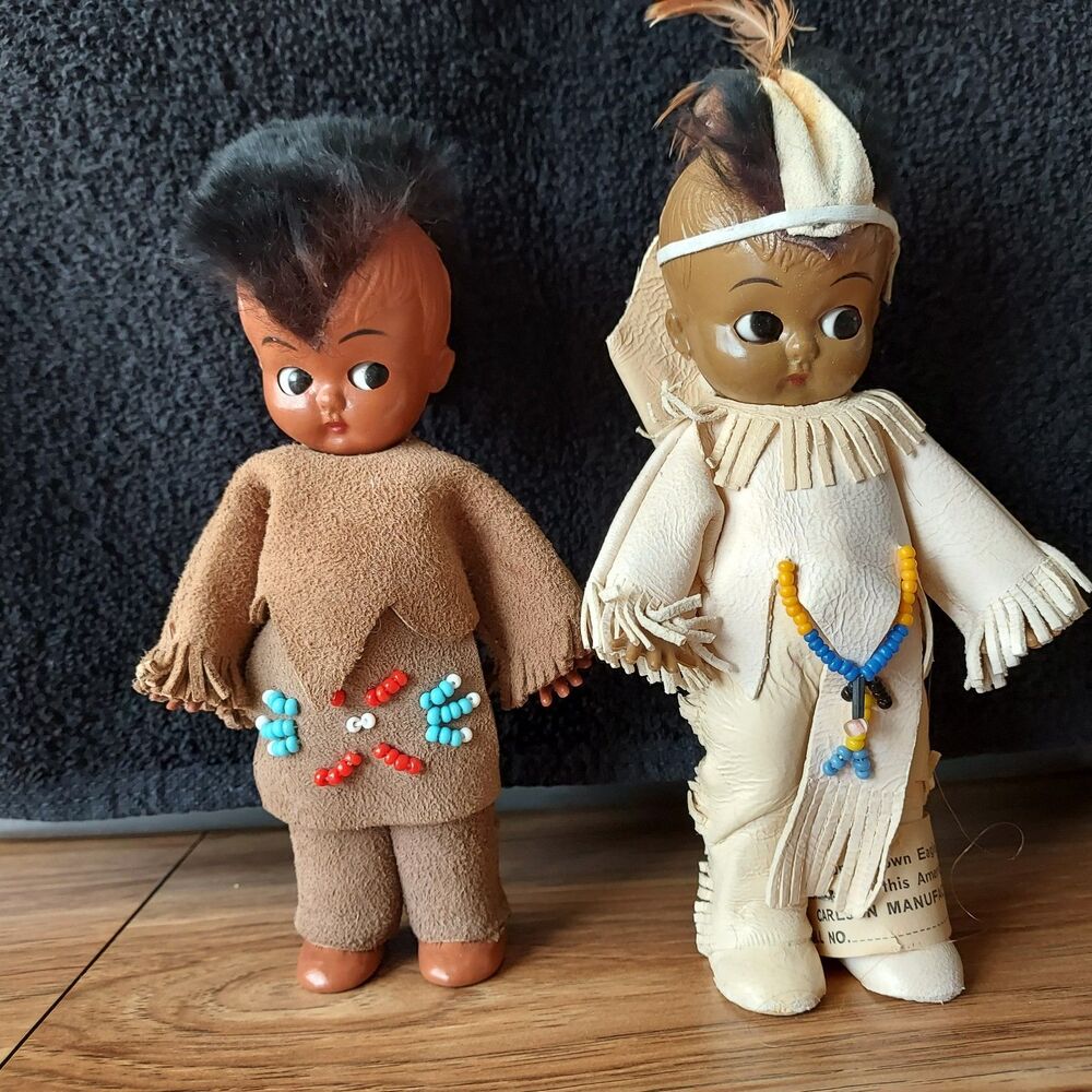 Vintage Carson Doll Native American Mohawk Brave USA Rare Deerfoot Brown Eagle